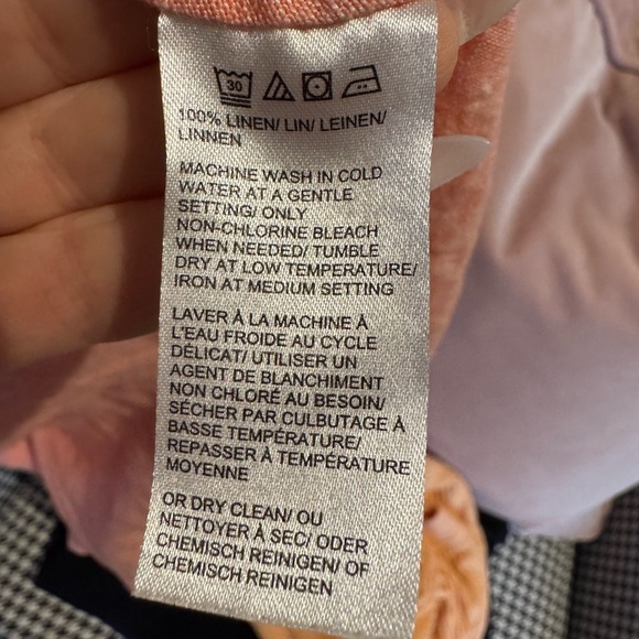 PURE NAVY 100% Linen Peach High Low Tank Top Size Small VGUC - Picture 4 of 6